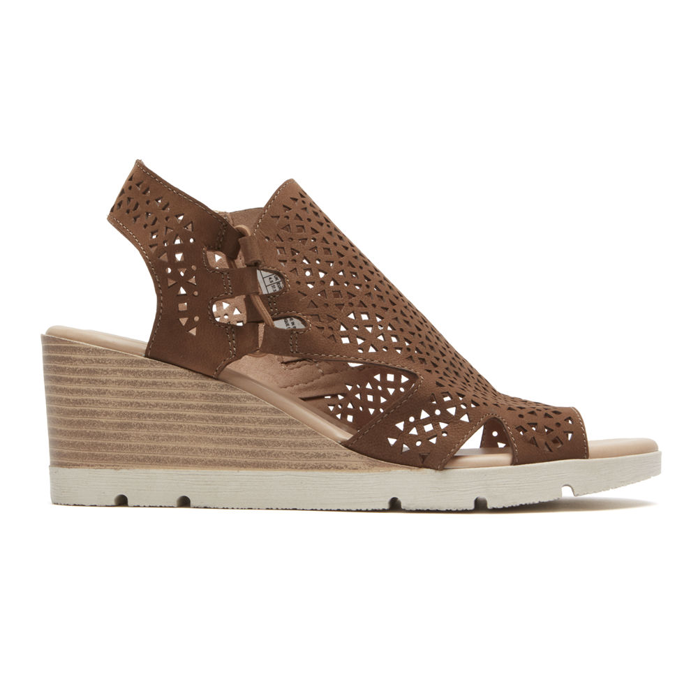 Sandalias Rockport Mujer Mexico - Hadley Bungee Marrom - EQIUZ3450